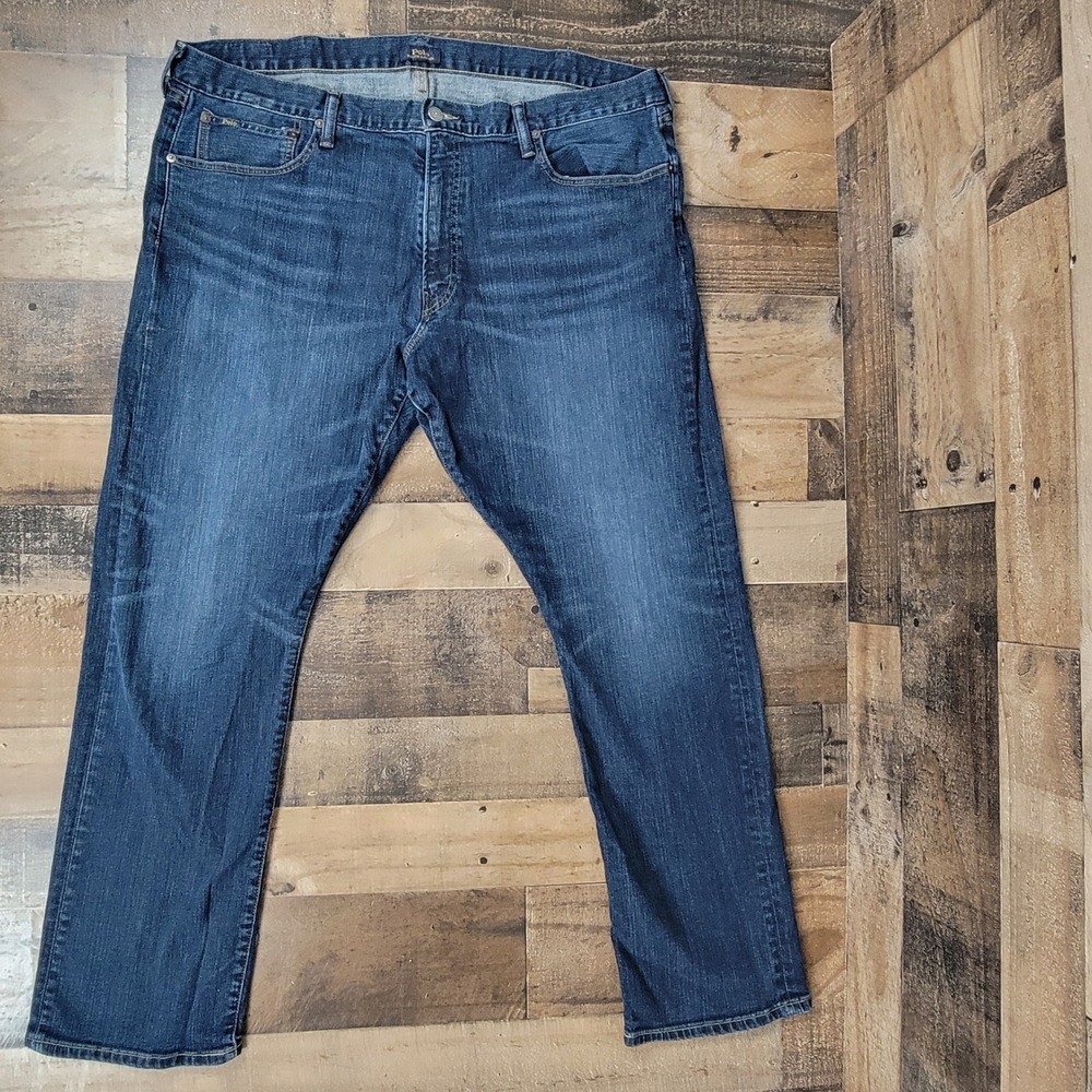 Polo Ralph Lauren Varick Slim Straight Jeans Mens 42x32‎ Blue Denim Casual